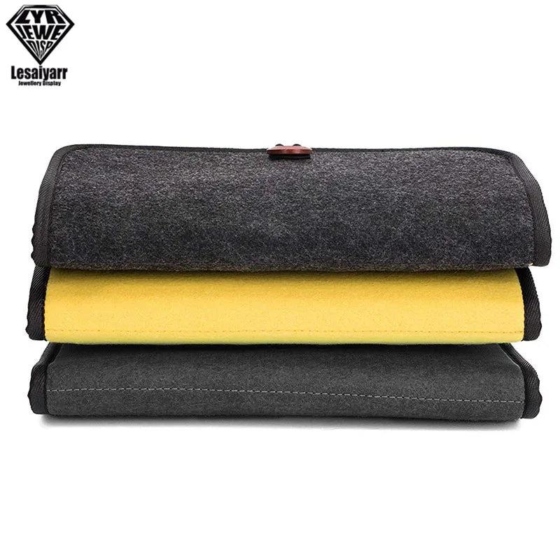 Travel Jewelry Organizer Roll Foldable Jewelry Case for Journey-Rings Necklaces Jewellery Storage Bag Earrings Storage Box