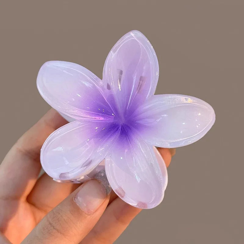 Bohemian Flower Hair Claw Clip For Women Sweet Floral Hair Claws Crab Clamp Barrettes Hawaiian Headwear Beach Accessories Girl