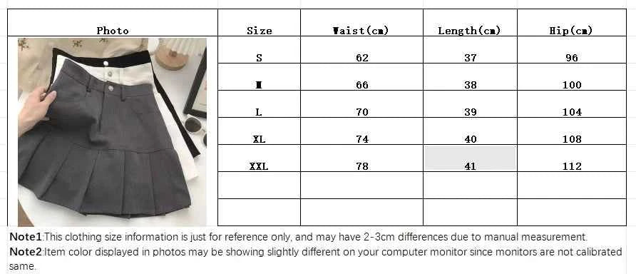 Y2K Vintage High Waist Pleated Skirt Women College Style Uniforms Safety Pants Mini Skirts Woman Korean Street Slim A-Line Skirt