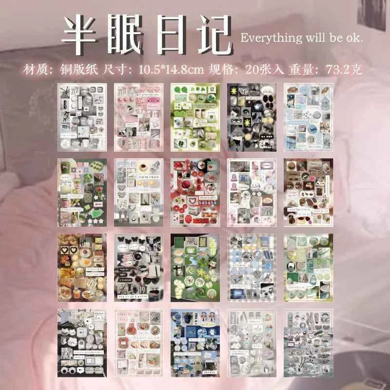 20 pcs Cartoon Sticker Books Journal Planner Decorative DIY Scrapbooking Sticker Laptop Student Korean Stationery Sticker Gift