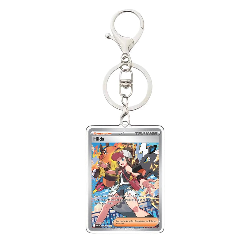 Pokemon PTCG Acrylic Keychain English Version Sv11B W Sar Bwr Reshiram Zekrom Victini N Acrylic Card Keychain Pendant 3.4X5.2Cm