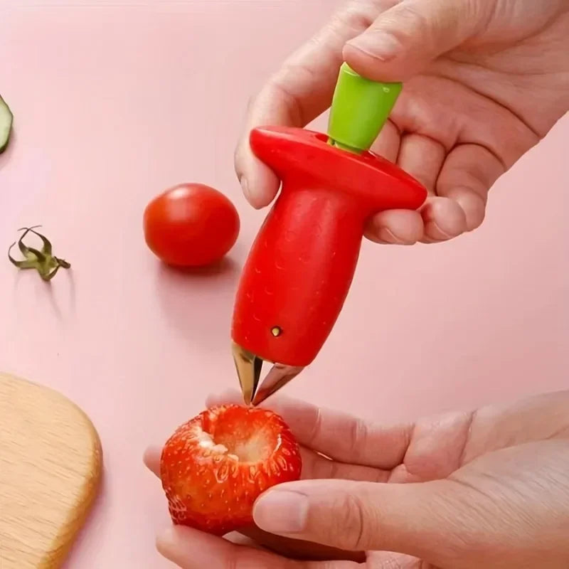 1pc Strawberry Hullers Fruit Remove Stalks Device Tomato Stalks Corers Strawberry Knife Stem Remover Fruit Slicer