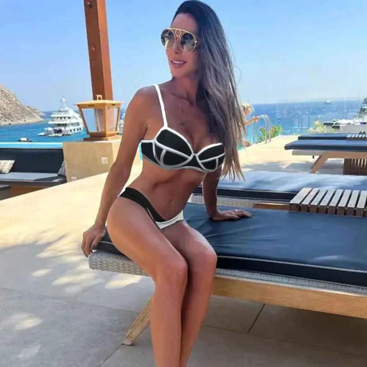 2026 New Sexy Women Three Piece Bikinis Set With Pants Bra See Through Beach Pants Swimsuit Summer Female Vacation Beachwear