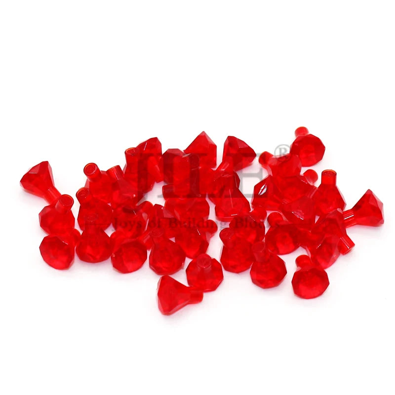 100pcs Moc Rock 1x1 Jewel 24 Facet Stone 30153 City Street View Diamond Building Bricks Blocks Bulk Compatible with Assembles