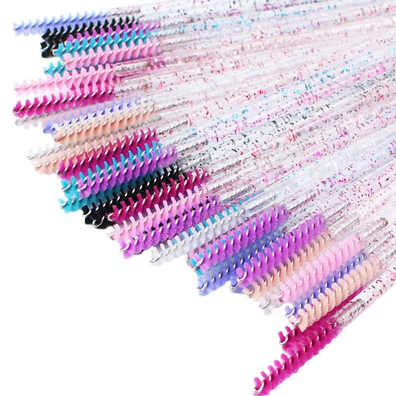 Clearance_50pcs Disposable Skinny Mascara Wands Mini Crystal Eyelash Brushes Micro Brush Lash Extension Supplies Mini Lash Brush