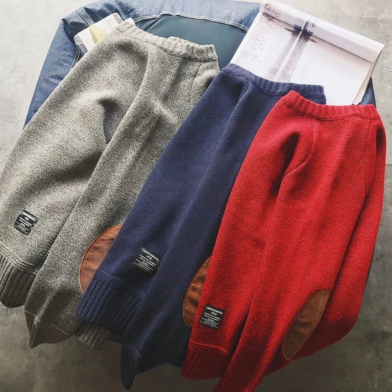 Sweaters Male 2026 Winter New Style Thick Warm Sweater Men Youth O-neck Sweaters Autumn Men's Wool Pullovers Size Plush M-5XL
