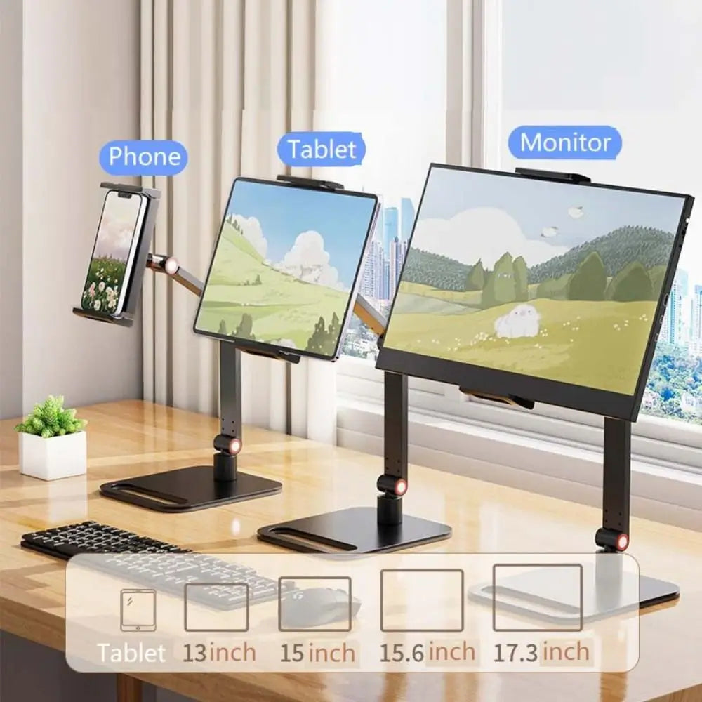 Universal Expandable Monitor Desk Holder Adjustable 360° Swivel Tablet Stand Foldable Tablet Bracket for 12-17in