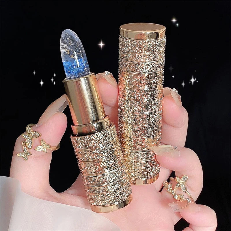 Moisturizing Flower Transparent Lipstick Temperature Color Changing Lip Balm Long Lasting Jelly Lipstick Lips Care Makeup 1pc