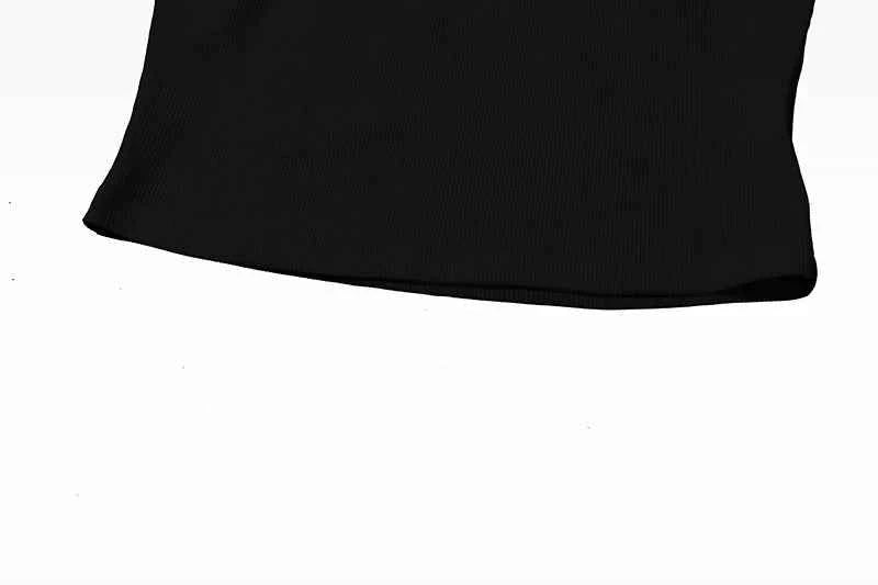 Metal Buckle Decoration Tank Tops Women Turtleneck Off Shoulder Skinny Stretch Street Fashion Wild Style Solid Outfits
