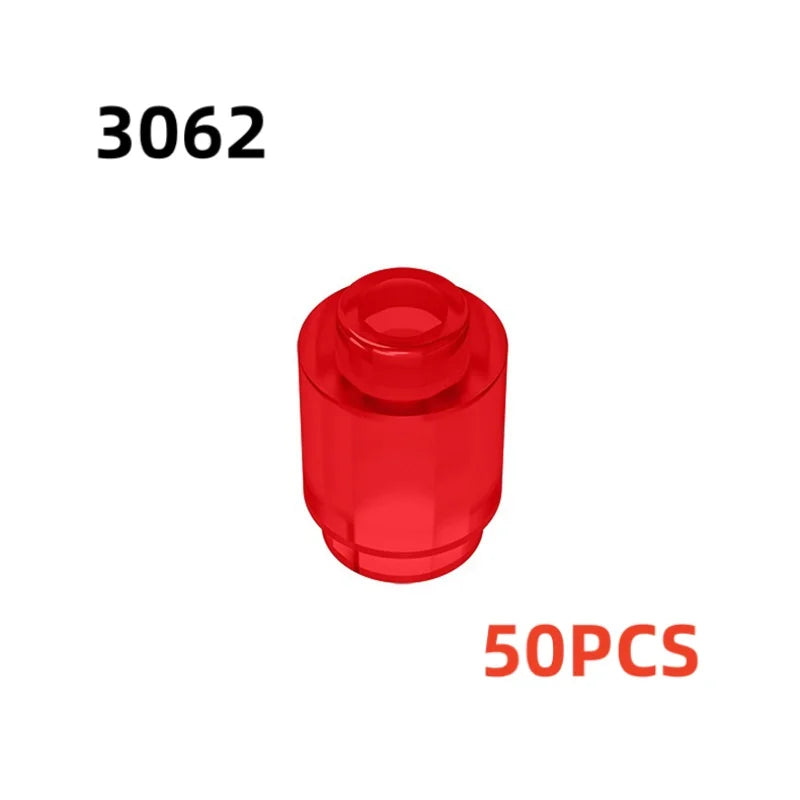 50PCS 3062b 30068 35390 3062 Accessories 1x1 Cylindrical Brick DIY Buildings Blocks Educational Toys City Toy