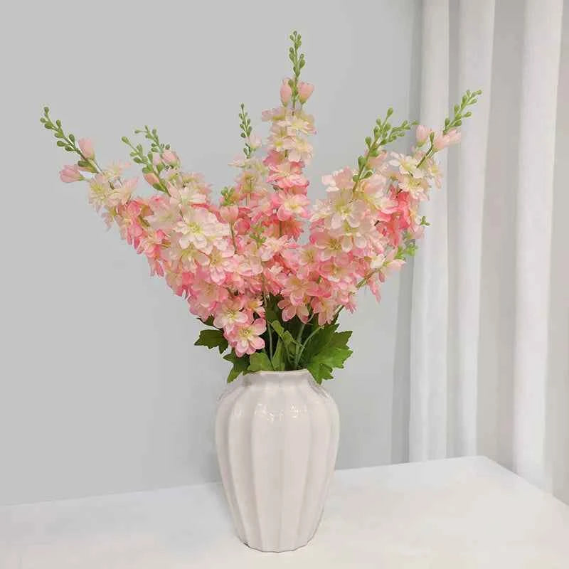 YeeNanee 6pcs Blue Delphinium Artificial Flowers Long Stem Larkspur for Wedding Centerpieces Floral Arrangements Home Vase Decor