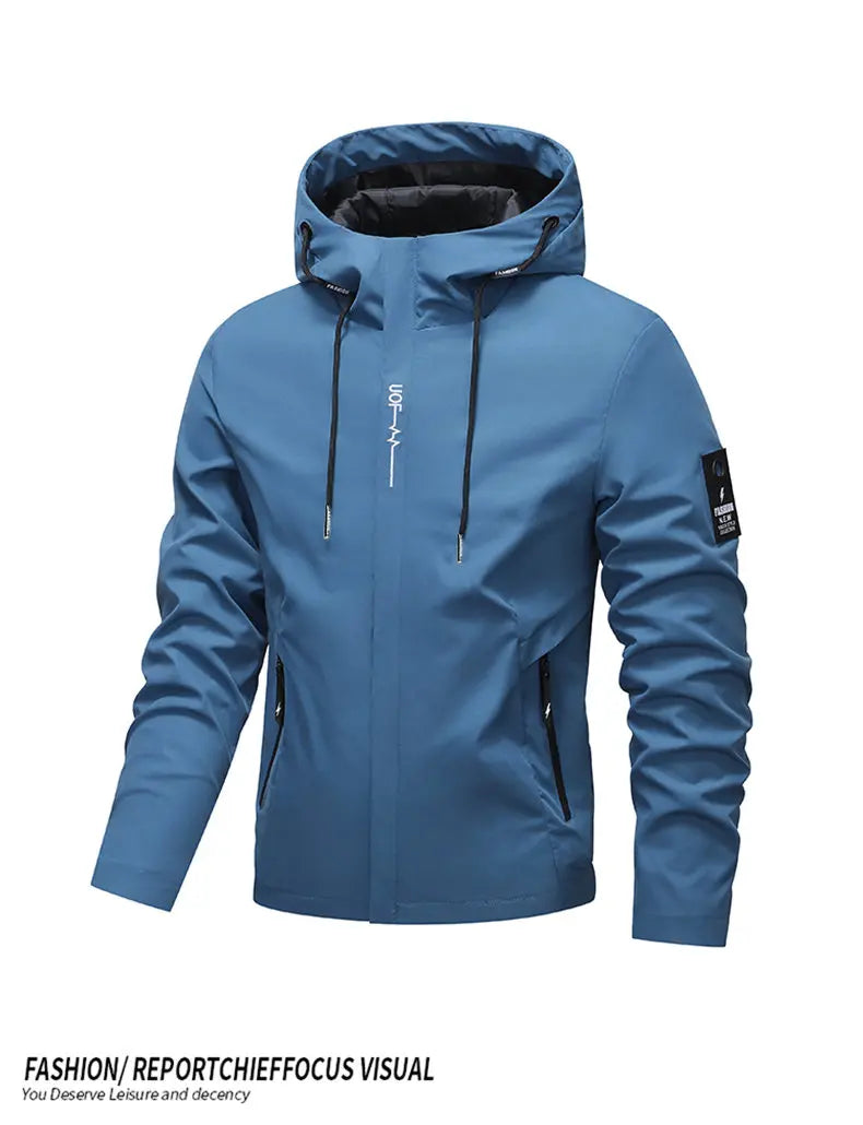 High-quality men's fashionable, stylish, versatile, trendy and casual spring and autumn jacket hooded jacket