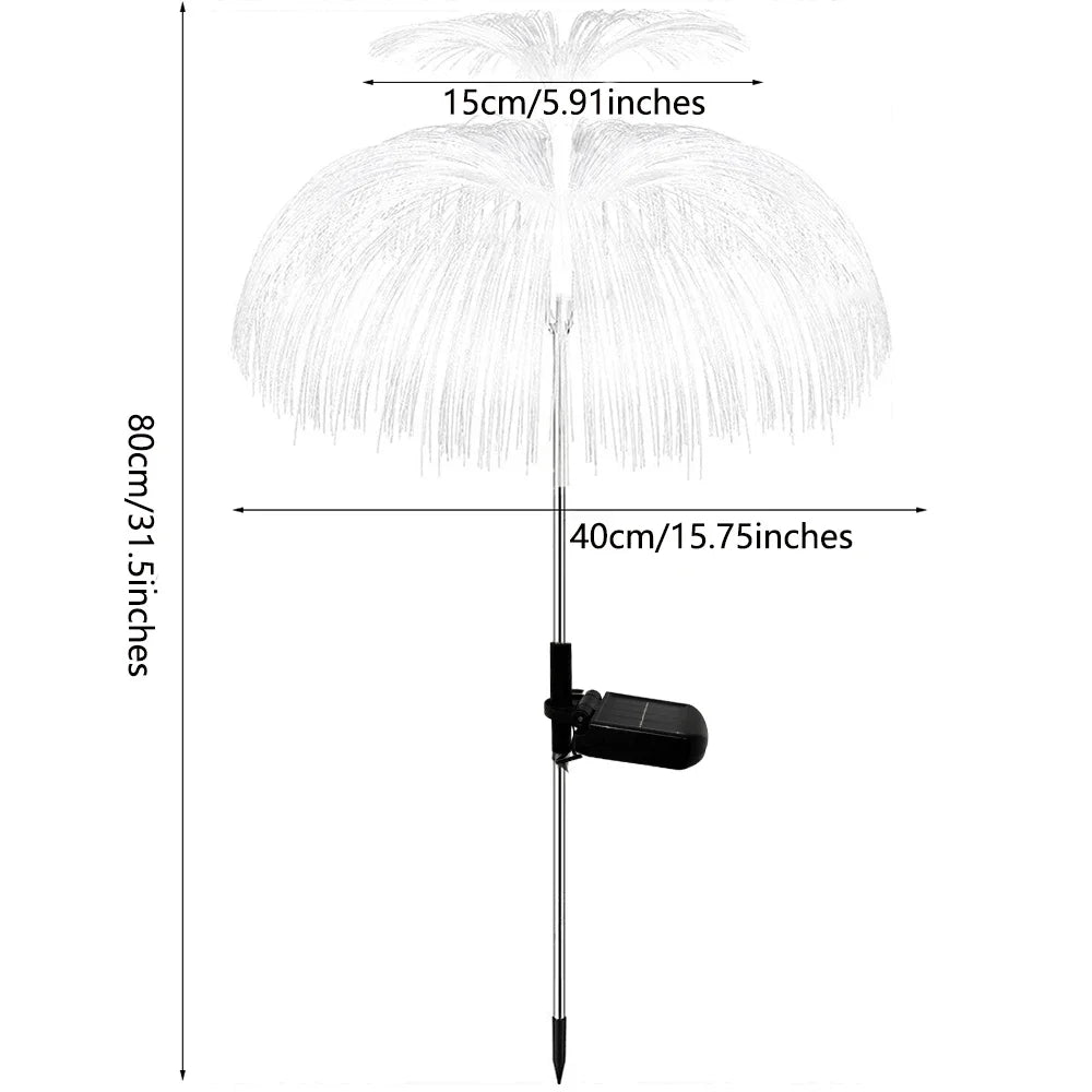 1PC Solar Garden Lights, Waterproof Double-Layer Jellyfish Solar Lights for Outside, 7 Color Changing Solar Jellyfish Lights