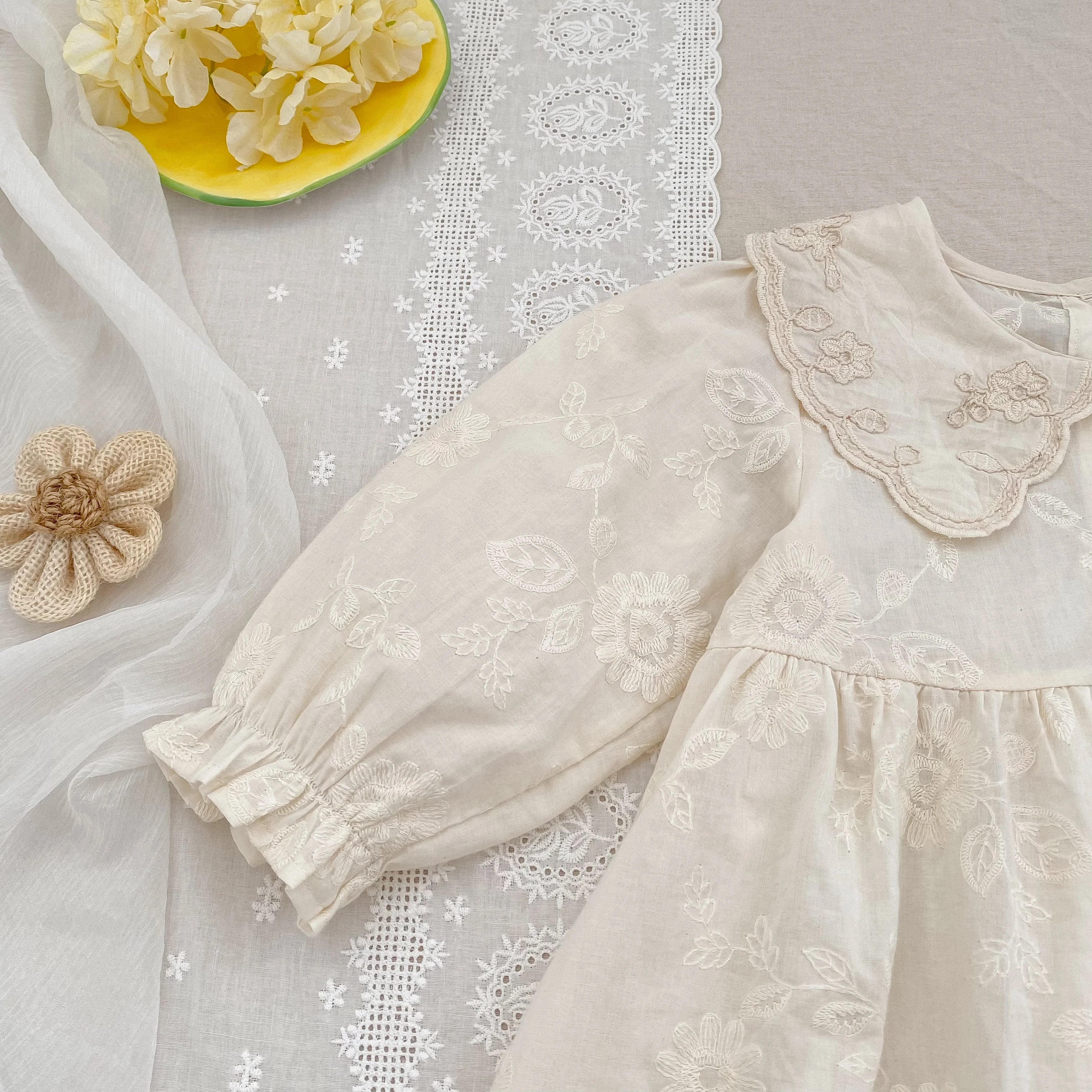 Autumn Baby Bodysuit Sisters Dress Flower Embroidery Dress Infant Girls Toddler Outfit  Baby Girls Rompers Family Sister Dress
