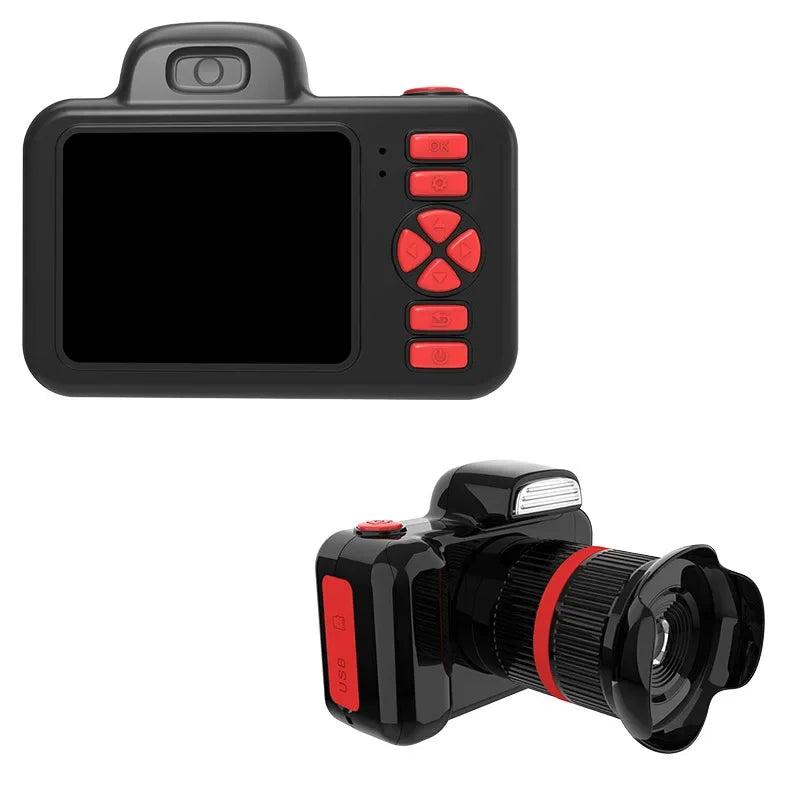 Kids Camera Toys Flash 1080P Photo Video Mini Camera 2.0 Inch Screen Long Lens Zoom Child Digital Camera Birthday Festvial Gifts