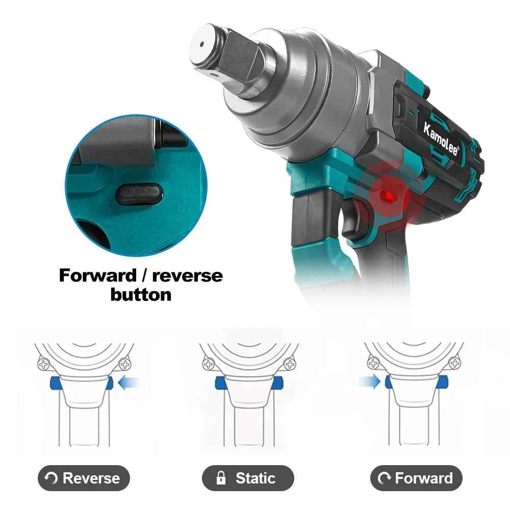 Kamolee 5000 N.M Torque 1 Inch Brushless Electric Impact Wrench Lithium-Ion Battery For 18V 21V Battery