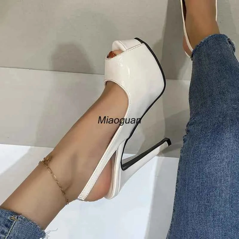 Women Pumps Big Size 35-43 High Heels Sandals Woman 2025 Sexy Party Platform Open Toe Heels Europe America Wedding Shoes Bridal