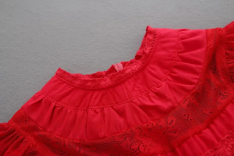 Bohemia Summer Dress For Girls Tulle Lace Sleeveless Princess Flower Girls Wedding Birthday Ball Gown Party Dresses Clothes