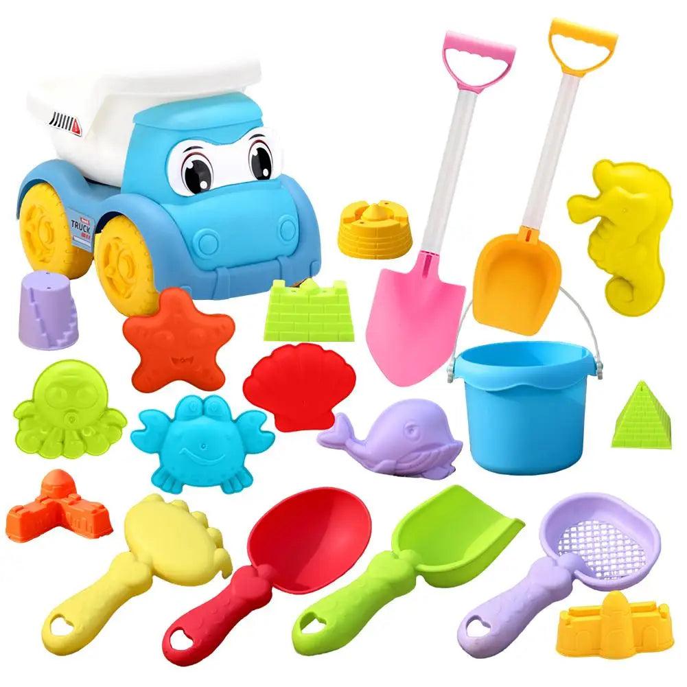 Kids Beach Toy Set Baby Sand & Water Play Kit with Bucket Shovel Rake Watering Can Summer Outdoor Sandbox Tools