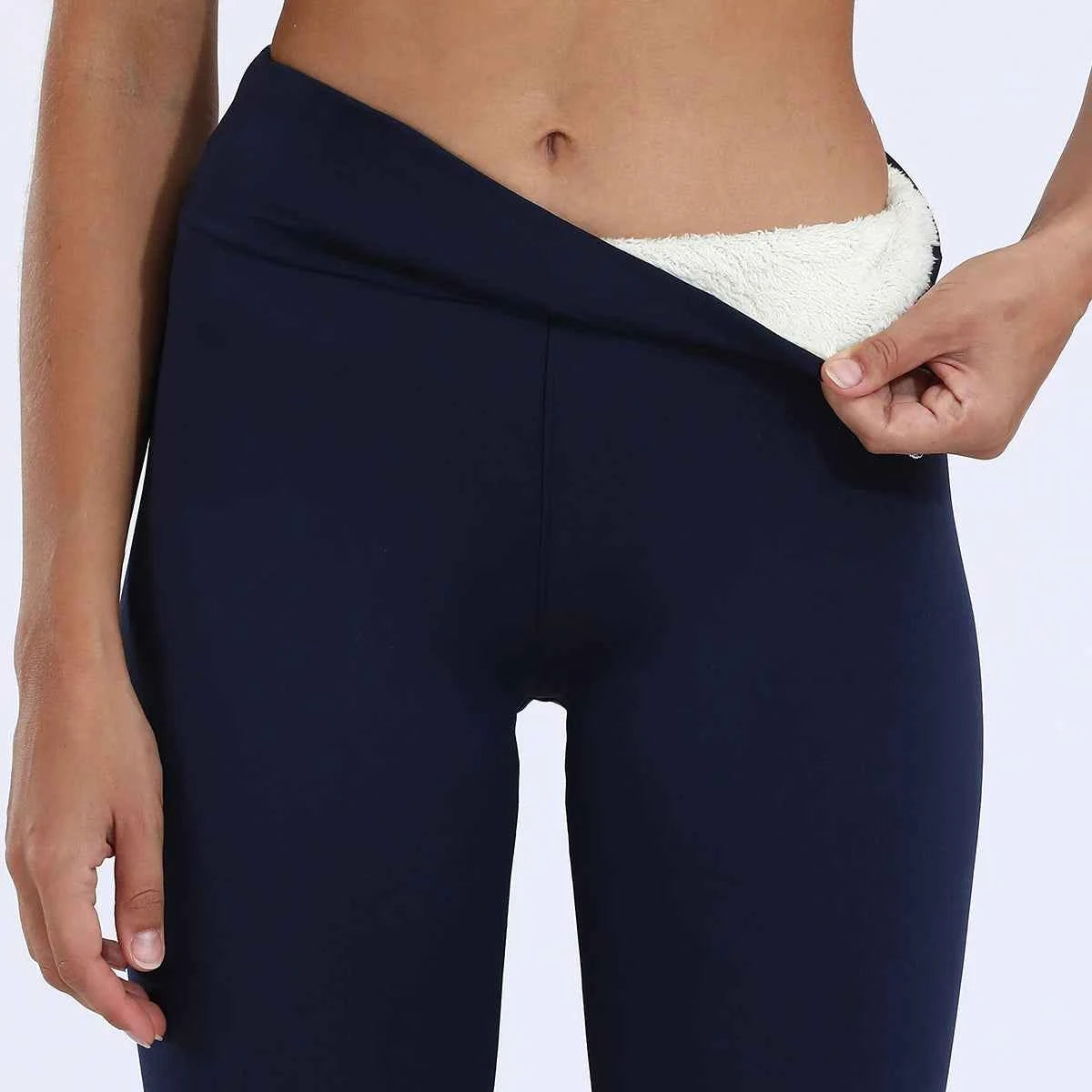 Velvet Winter Leggins Womens Solid Color Thick Pants Warm Velvet High Waist Solid Color Outdoors Casual Classic Leggings