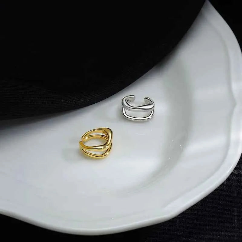 1Pc Ear Cuff Earrings Non-Piercing Double Layer Cuff Ear Clip Earring for Women Fake Cartilage Simple Y2K Jewelry 2026 New