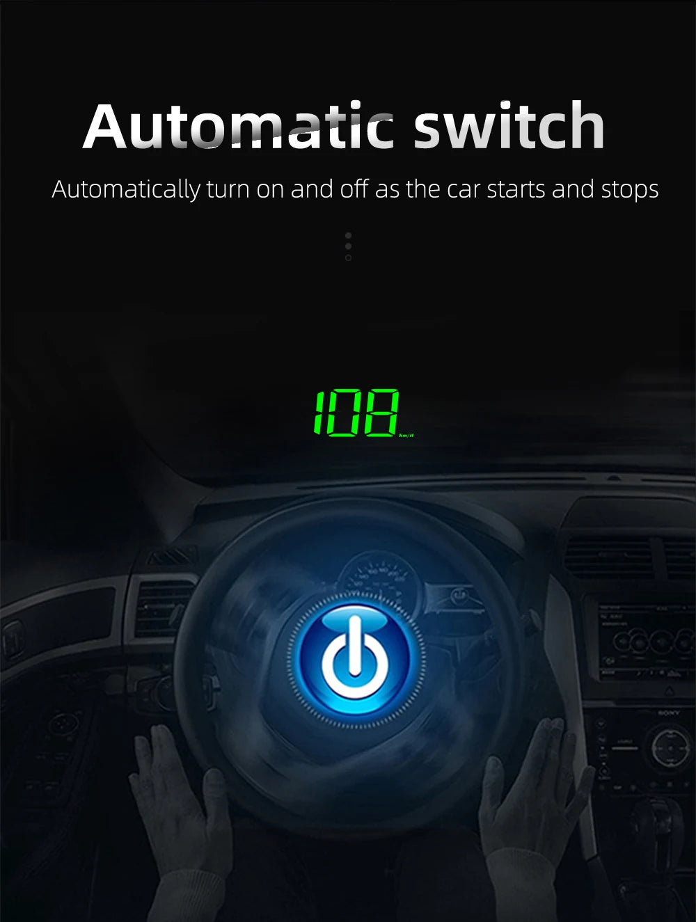 HD Car Head up Display M2 GPS Speedometer KM/H Digital HUD Windshield Projector Universal Auto Electronics Accessory