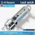 Smile Shark New LED Mini Strong Light Rechargeable Flashlight Super Bright Multifunctional Keychain Outdoor Warning Household