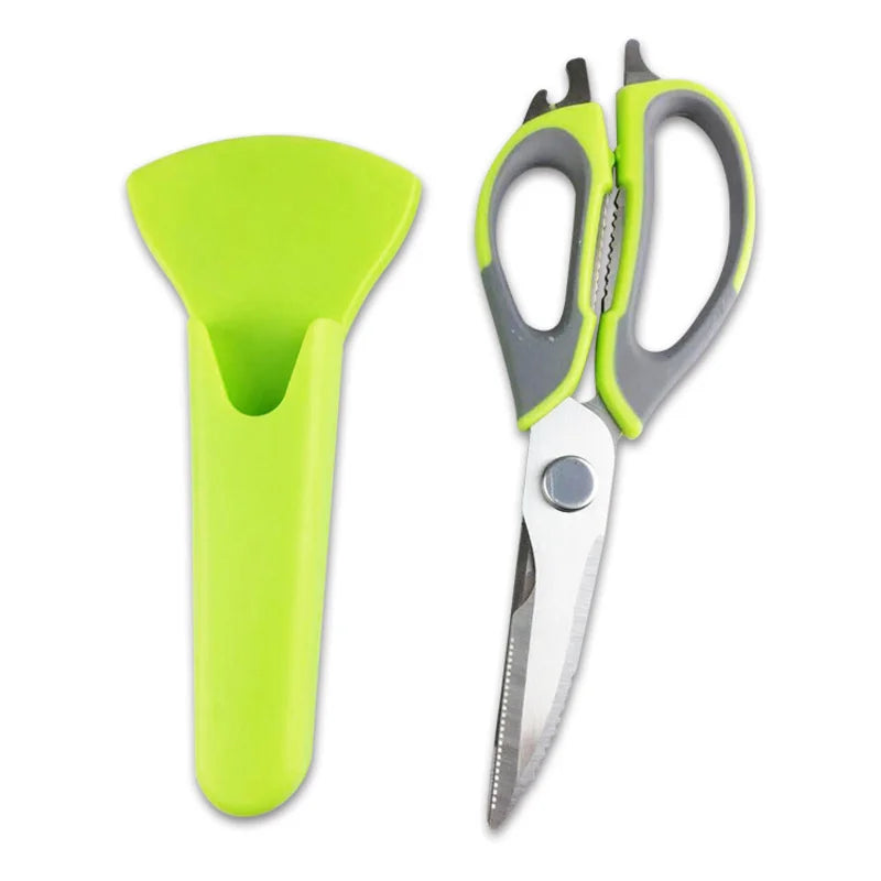 7-in-1 Multifunctional Kitchen Scissors with Magnetic Holder Stainless Steel Food Scissors for Meat, Fish, Kitchen Food Scissors