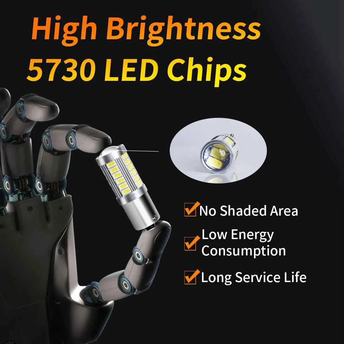 2pcs PY21W P21 5W 1156 Ba15s 1157 Bay15d 33 SMD Led Car Flash Brake Bulbs Lights Reverse Parking Lamps