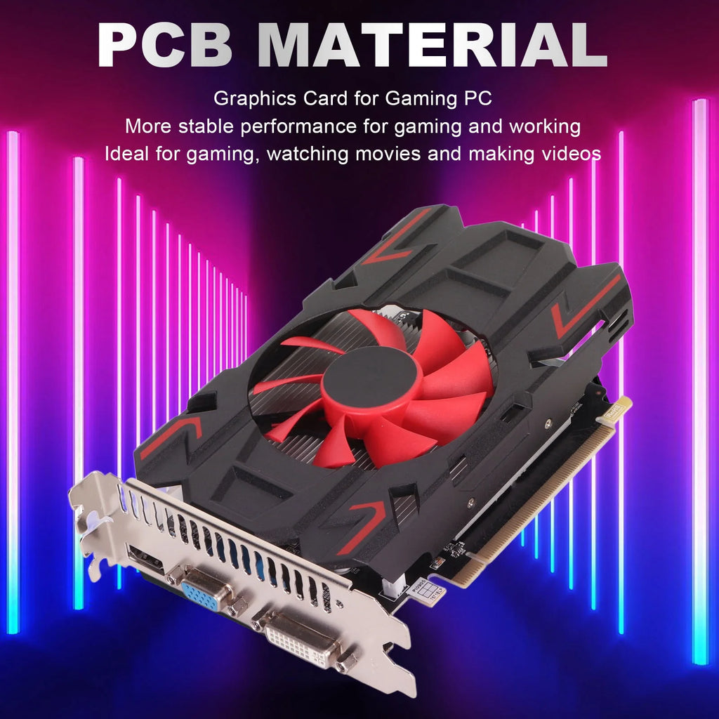 HD7670 4GB DDR5 128bit Graphics Card with Cooling Fan 2560x1600 Support HD Multimedia Interface DVI VGA Game Graphics Card