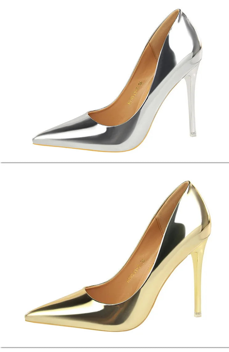 BIGTREE Shoes Classic Pumps Patent Leather Women Pumps Fashion Women Wedding Shoes High Heels Stiletto 10.5 Cm 7.5 Cm Lady Shoes