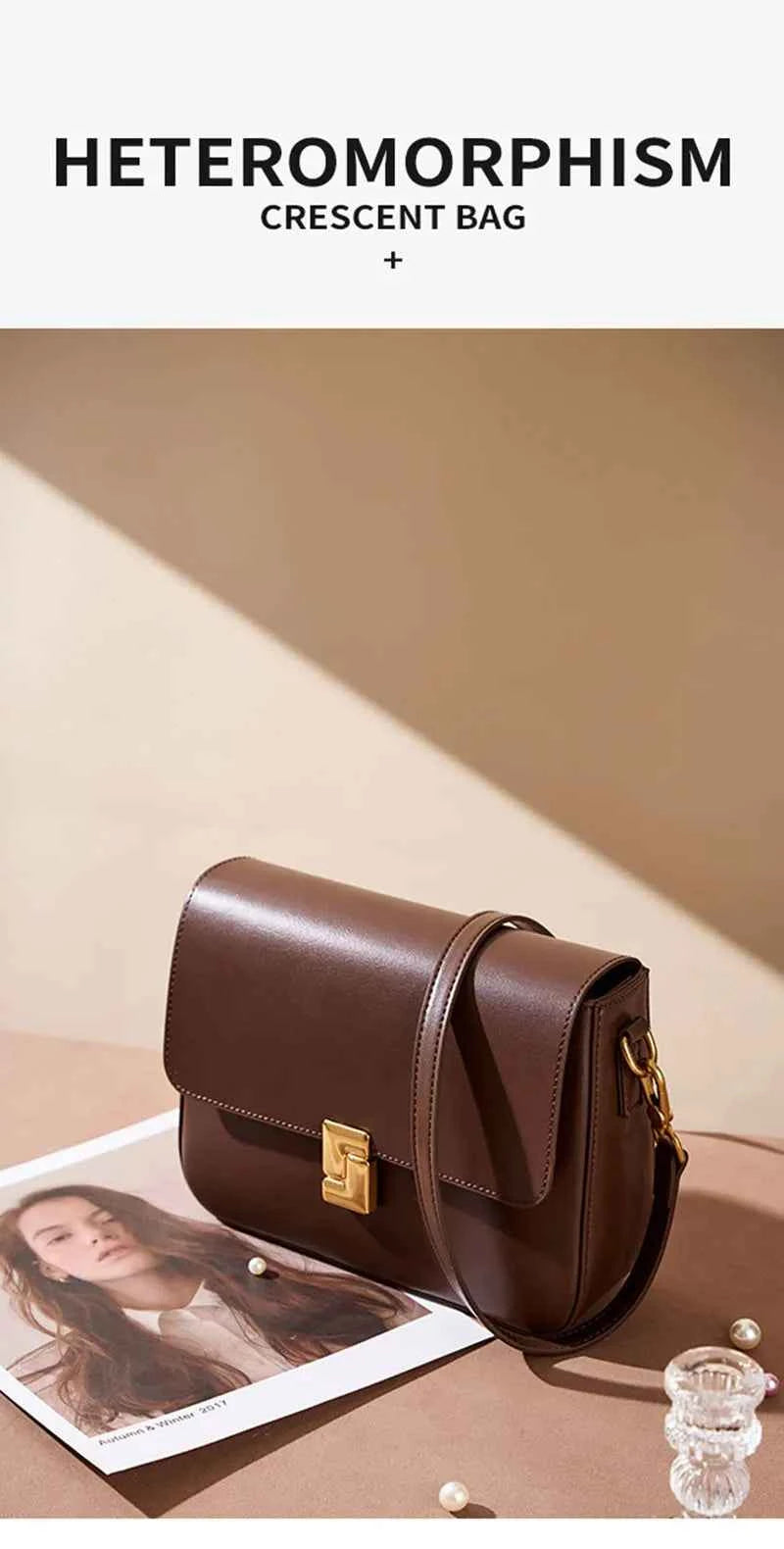 100% Genuine Leather Women's Shoulder Bag High Quality Luxury Designer Crossbody Bags Fashion Cowhide Female Handbags