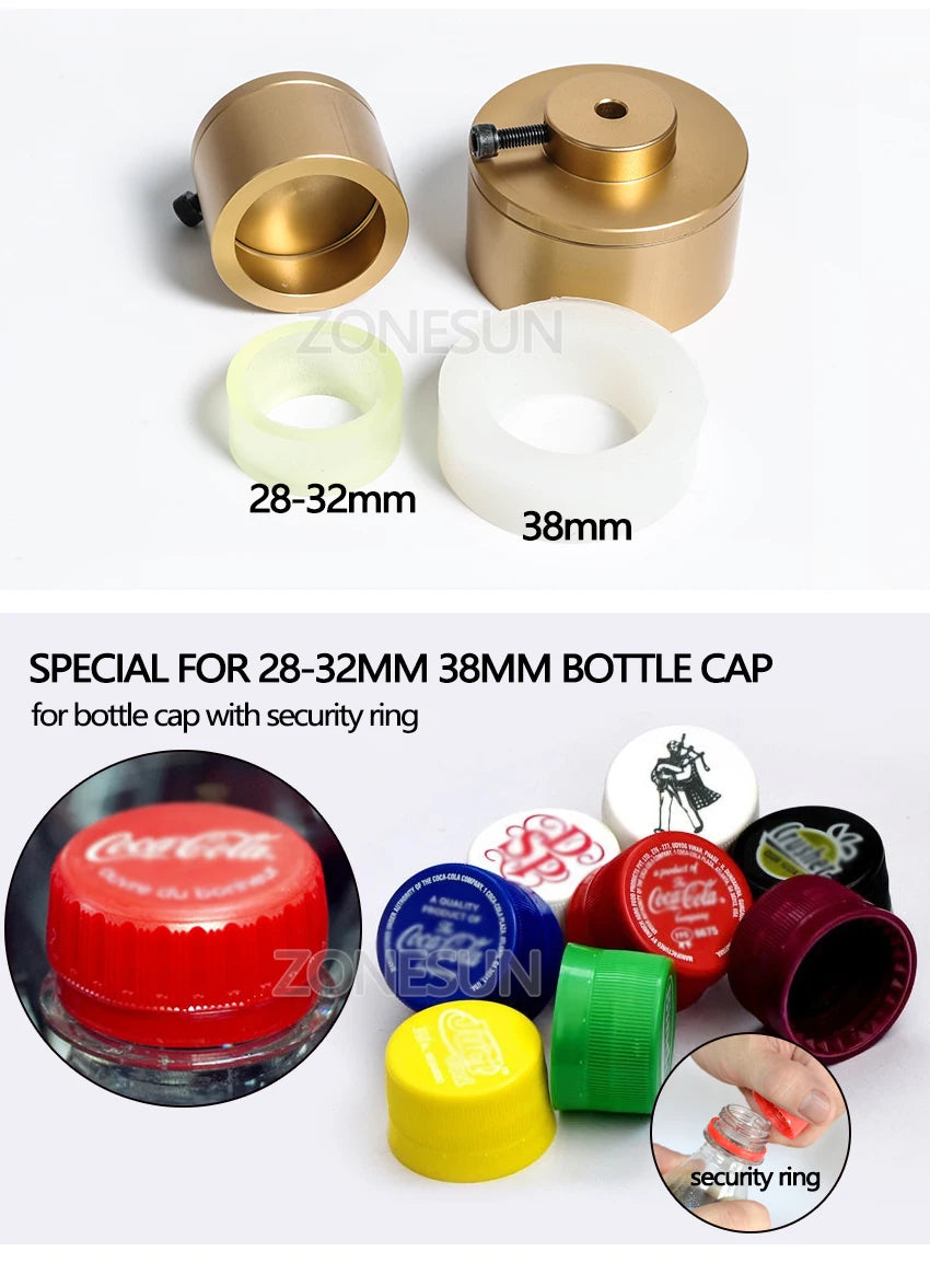 ZONESUN ZS-OS600 Manual Flat Cap Screwing Machine With Security Ring For Electric Plastic Bottle Portable Wearable Lid