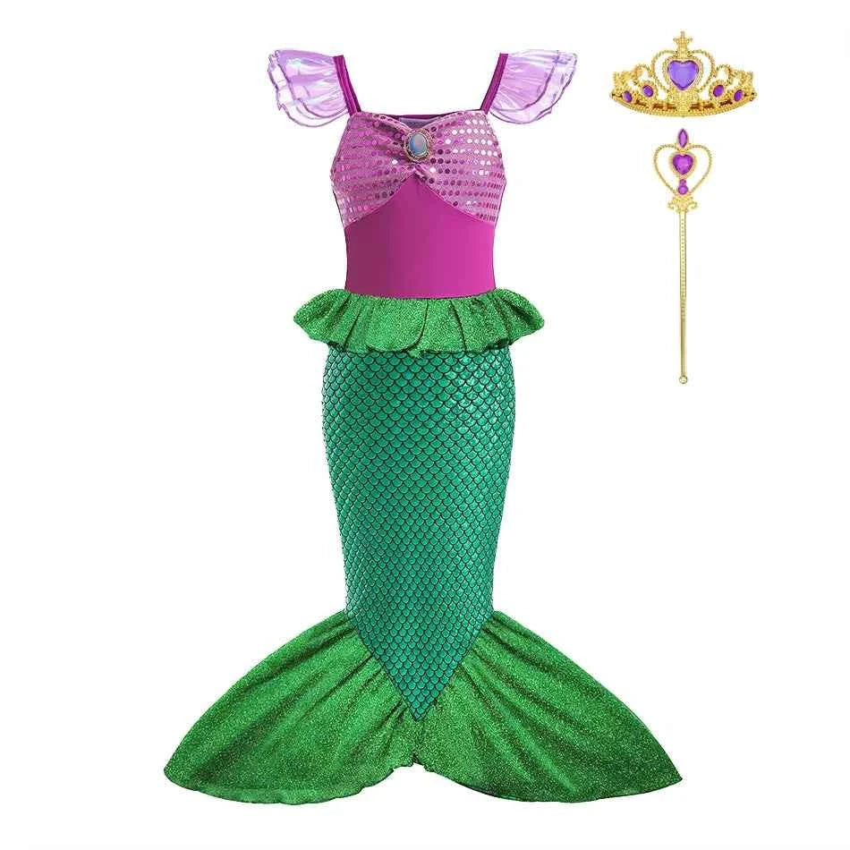 New Girl Dresses Princess Costume Kids Mermaid Cosplay Costume Kids Carnival Birthday Party Prom Costume Party Dresses For girls