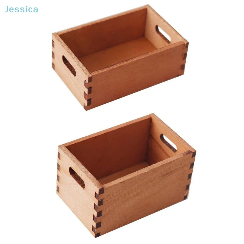 ♥1:12 Dollhouse Wooden Storage Basket Simulation Furniture Model Micro Dollhouse Ornament