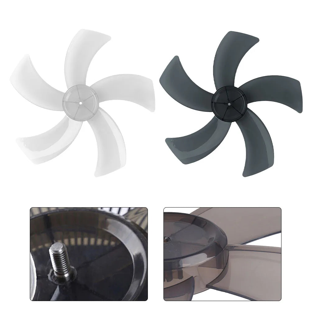 16 Inch Household Plastic Fan Blade Five Leaves With Nut Cover For Pedestal Transparent Table Stand Fanner General Accessories