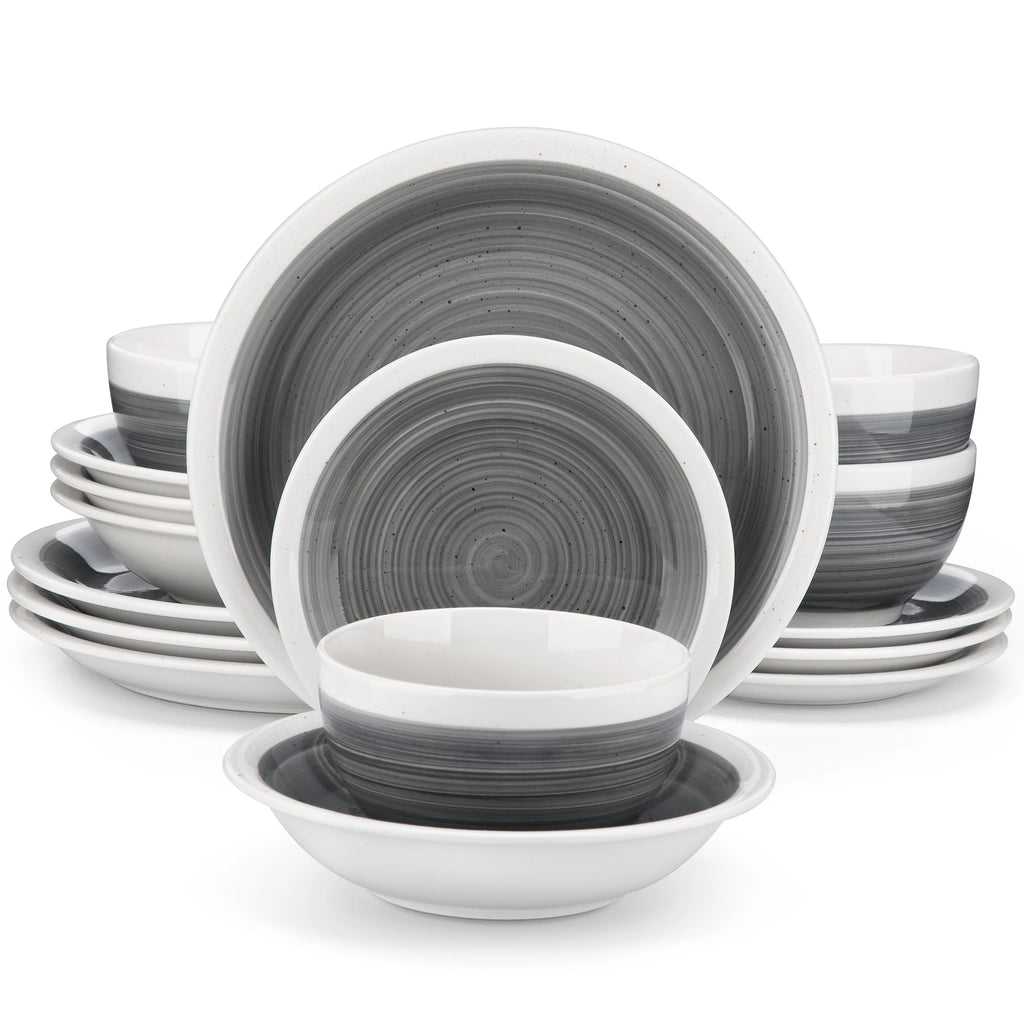 VANCASSO ORI 16/32 Piece  Stoneware Tableware Set with Dinner/Dessert Plate Cereal/Pasta Bowl  for 4/8 person 4 color Optional