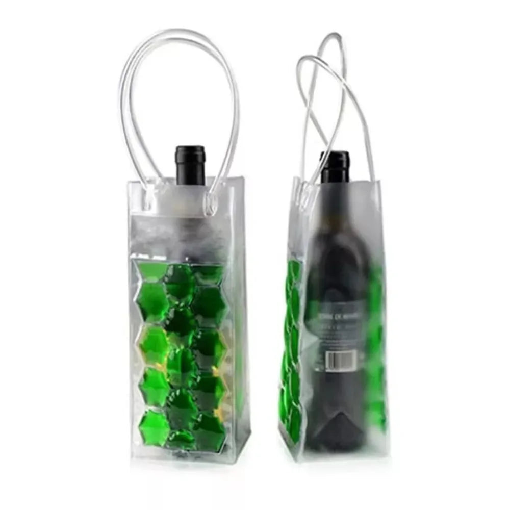 Portable Beer Iced Tote Bag Insulated Red Wine Handbag Outdoor Practical Portable PVC Gift Bag Wine Bottle Freezer Bag