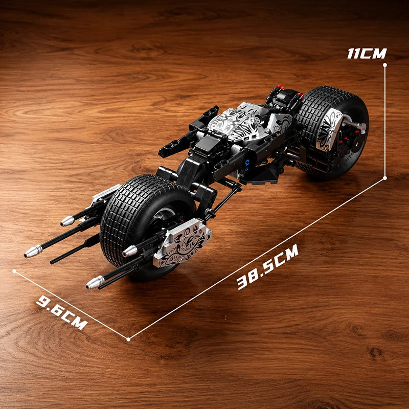 Bat Motorcycle MOC Building Blocks Superheroes Dark Knight Vehicle Birthday Gifts Cool Ornaments Creative Bricks Assembly Toys