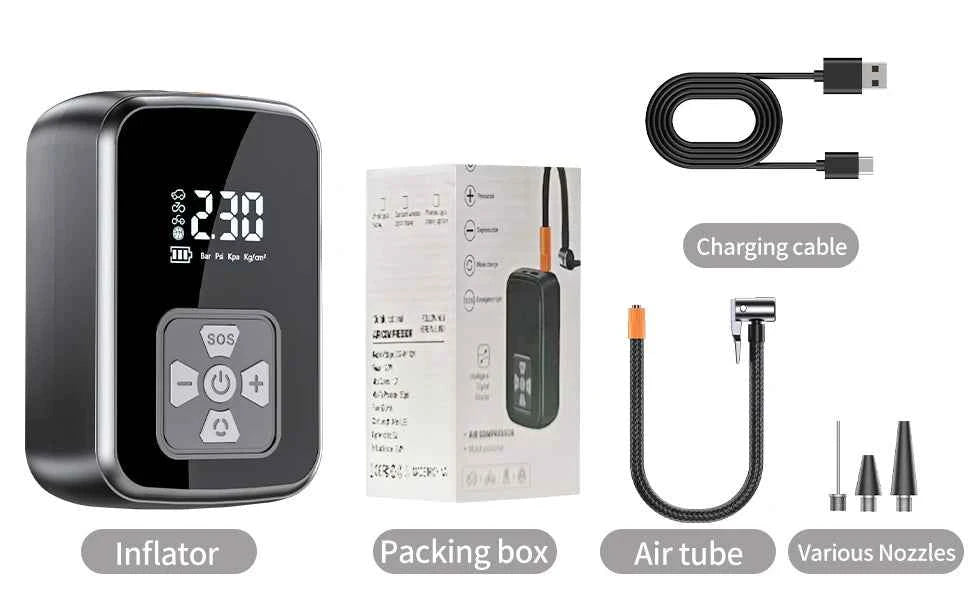 YIJU Rechargeable Tire Inflator Electric Portable Inflator For Car Motorcycle Bicycle Air Compressor Football Ball Inflator Pump
