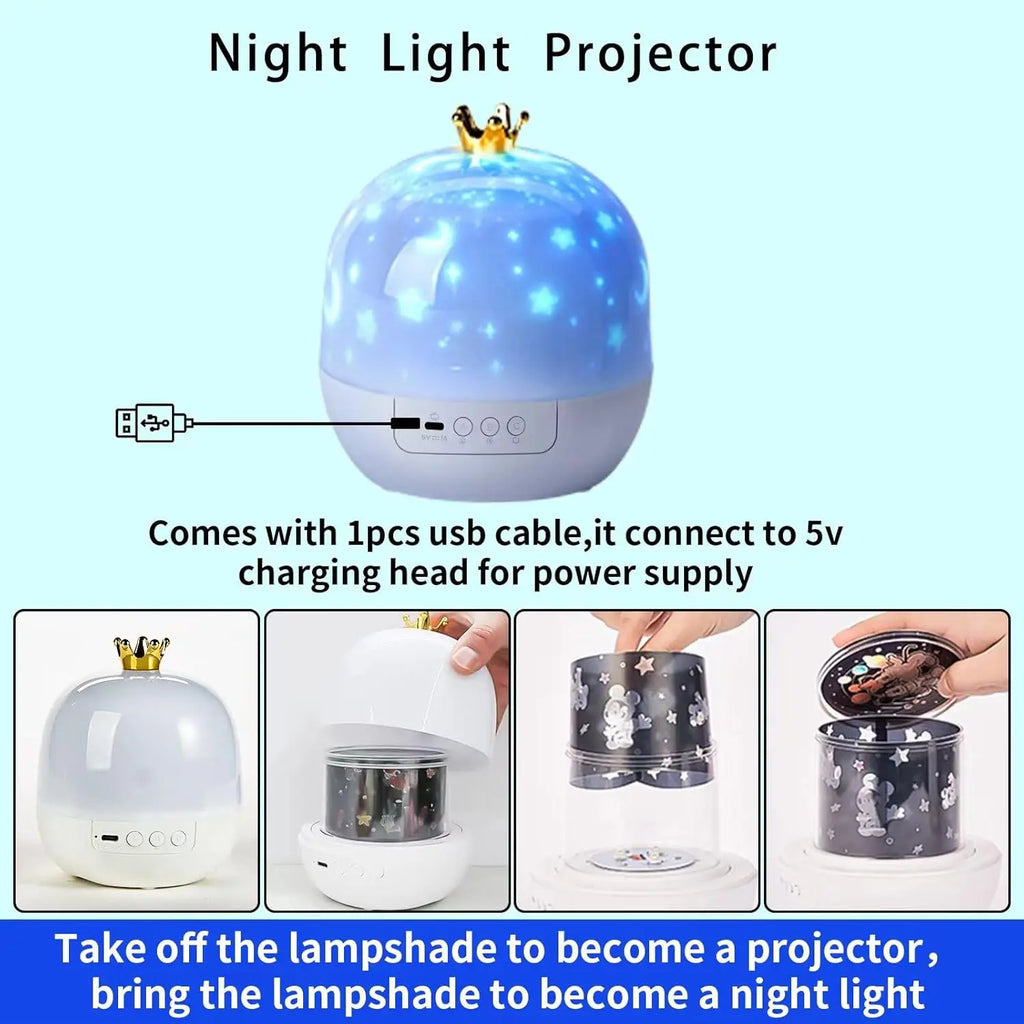 Kids led Night Light Projector, Light Projector with LED Timer and USB Cable, 360 Degree Rotation Kid Night Light Lamp for Kids