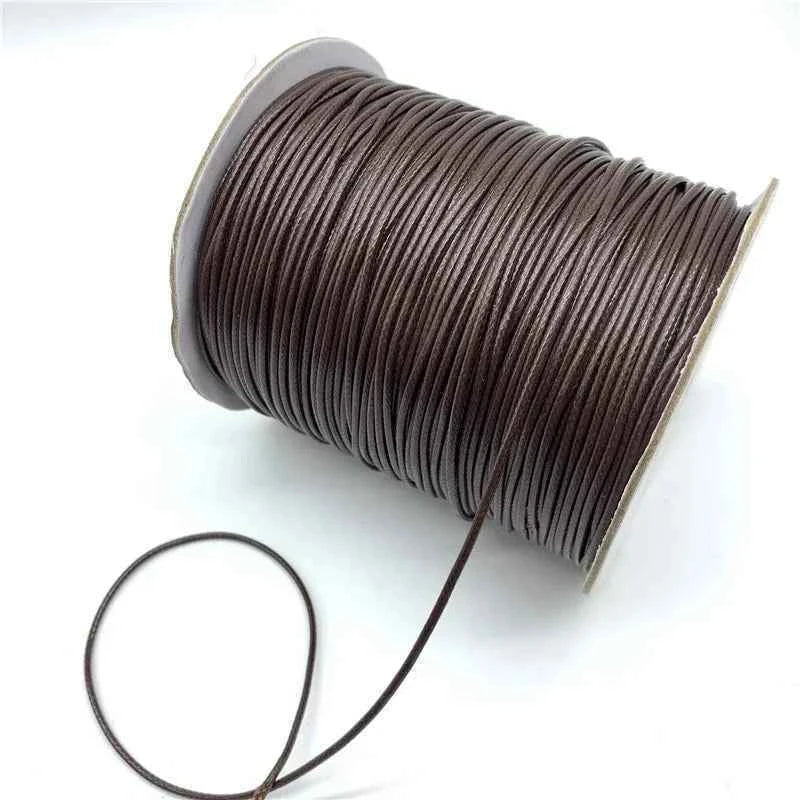 0.5mm 0.8mm 1mm 1.5mm 2mm Black Waxed Cotton Cord Waxed Thread Cord String Strap Necklace Rope For Jewelry Making