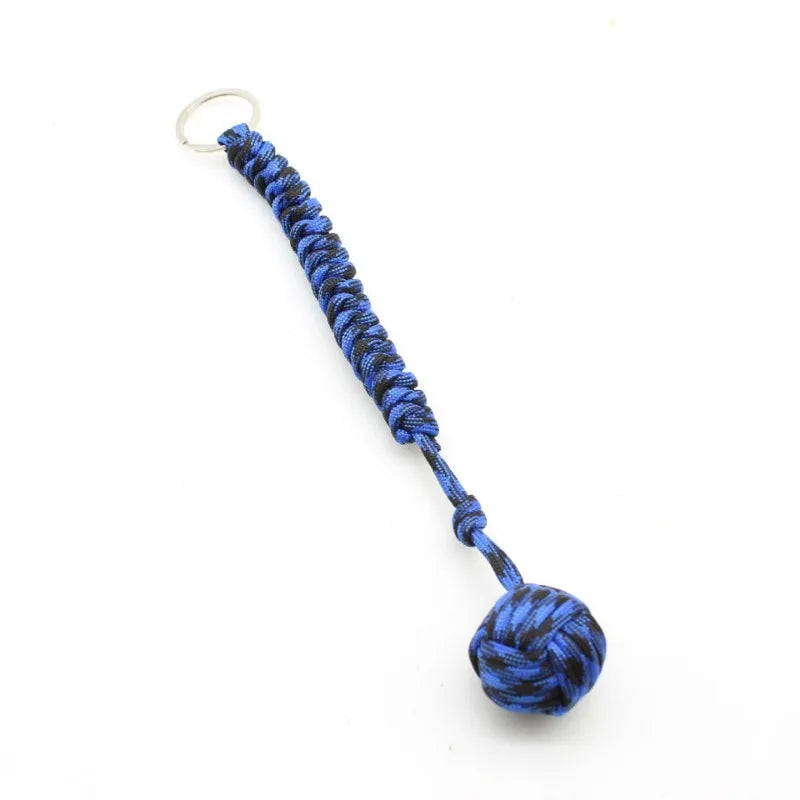 Emergency Escape Parachute Rope Woven Steel Ball Self-defense Ball Hand Woven Multifunctional Parachute Rope Woven Keychain