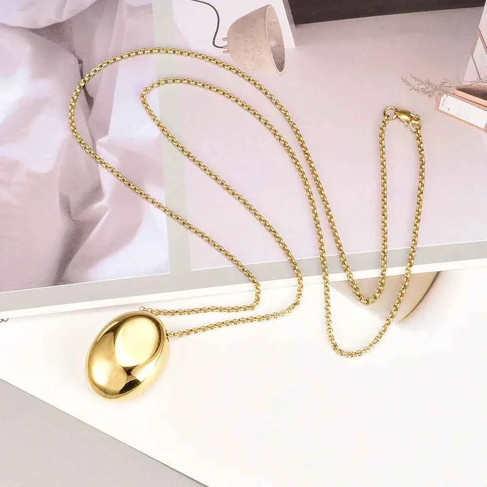 L248 Factory wholesale water drop geometric ins style individual minimalist light luxury sweater chain necklace available for co