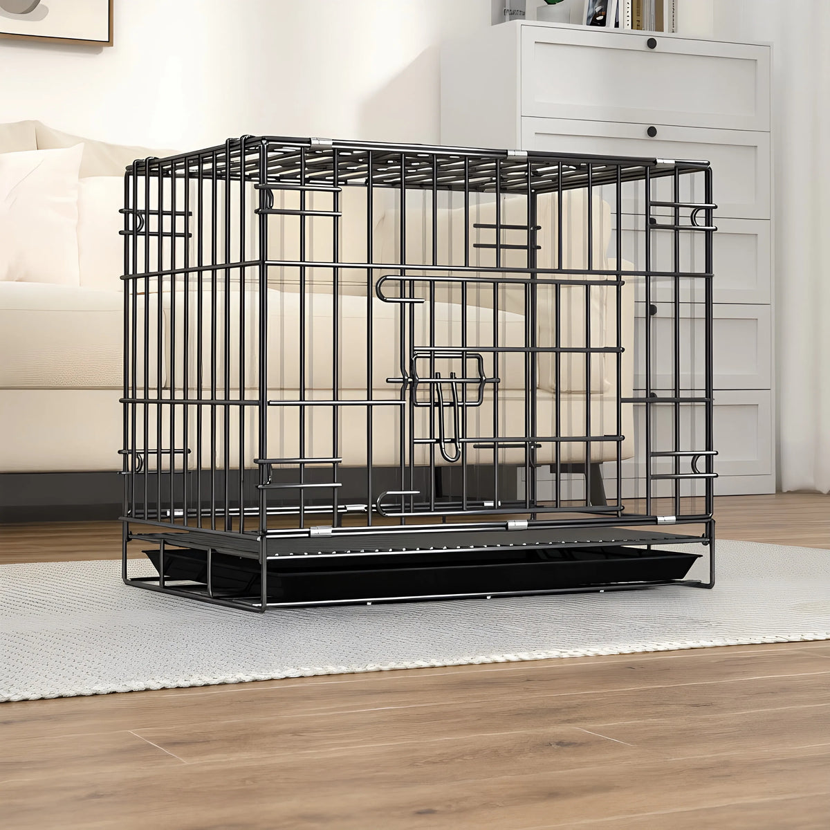 Foldable Pet Dog Cage Crate for Home and Car Use