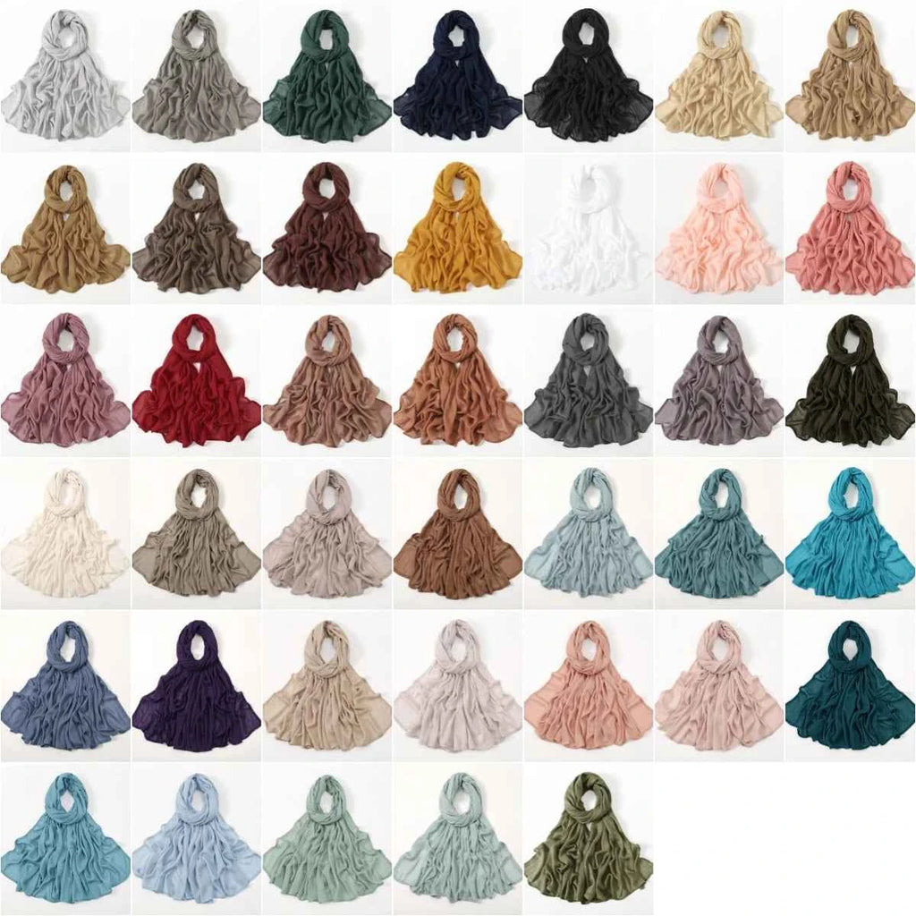 New Muslim Hijabs for Women Scarf Thin Plain Shawls Femme Musulman Soft Viscose Rayon Headscarf Islamic Turban Headband 190x85cm