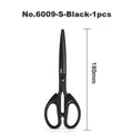 Deli Black Blade Scissors Stationery 180mm 7 Inch Stainless Steel Anti-Rust Sharp Office Home School Craft Cutting Tool