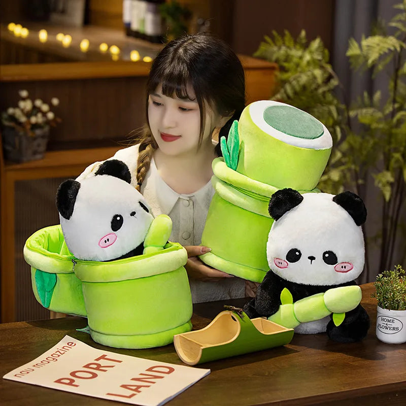 2 in 1 Cute Bamboo Panda Plush Toy Kawaii Stuffed Animal  Panda Plushie Doll Pillow