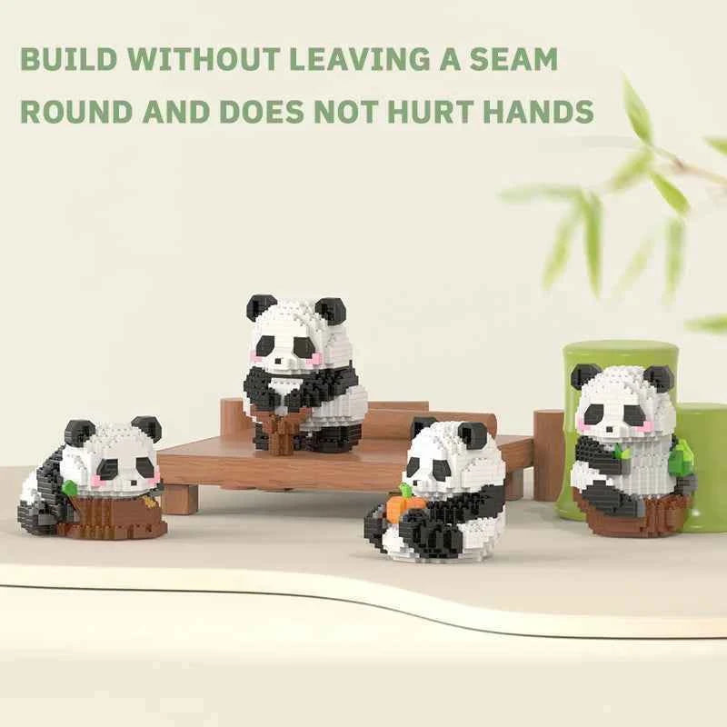 Creative DIY Assemable Animal Cute MINI Chinese Style Animal Panda Building Block Educational Boy Toys For Children Model Bricks