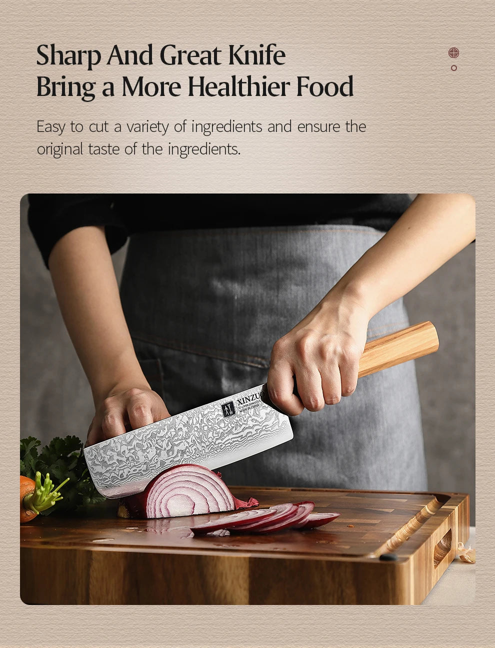 XINZUO 7'' Nakiri Knife Damascus Knife Genuine Vegetable Chopper High Quality Olive Handle Kitchen Novel Kitchen Accessories